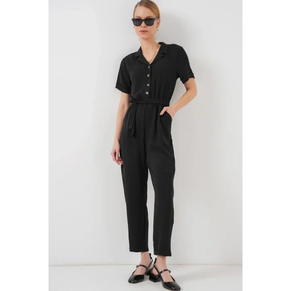 Kısa Kol Ayrobin Tulum 7030 - Siyah