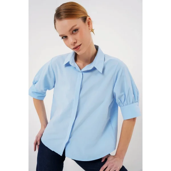 Kısa Kol Gömlek 20312 - Mavi