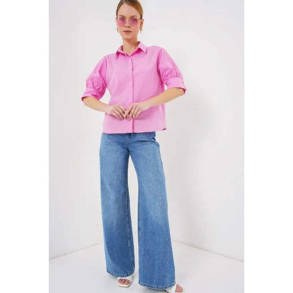 Kısa Kol Gömlek 20312 - Pembe