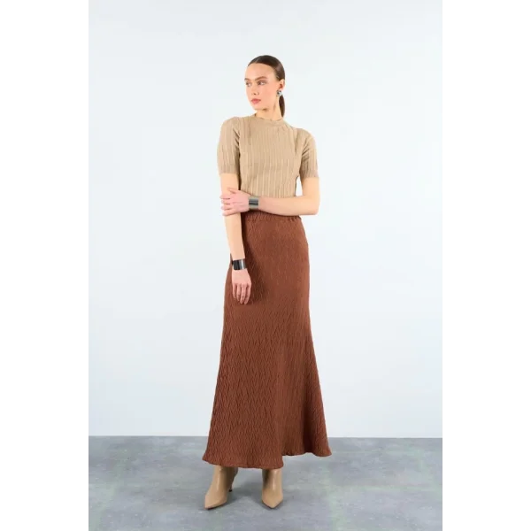 Kısa Kollu Tek Fitilli Kazak  Bej