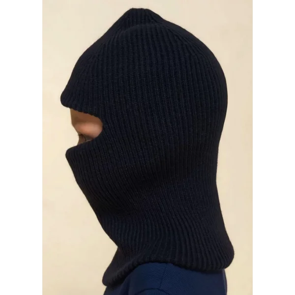 Kışlık Kar Maske Çocuk Triko Bere - Siyah