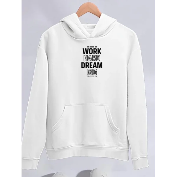 Kışlık Üç İplik Kapşonlu weathirt  Beyaz