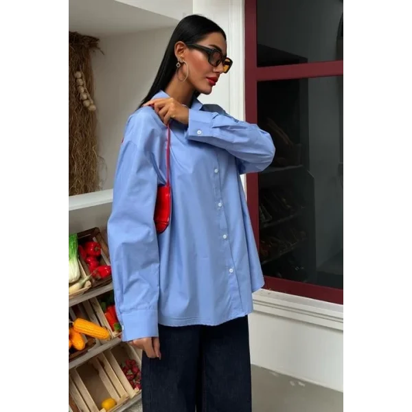 Klasik Oversize Poplin Gömlek 3421