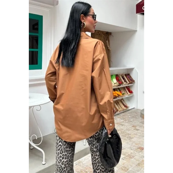 Klasik Oversize Poplin Gömlek 3421