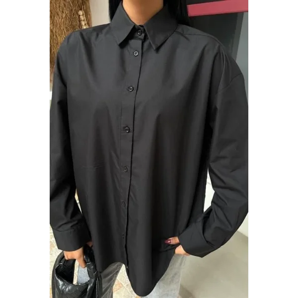 Klasik Oversize Poplin Gömlek 3421