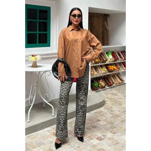 Klasik Oversize Poplin Gömlek 3421