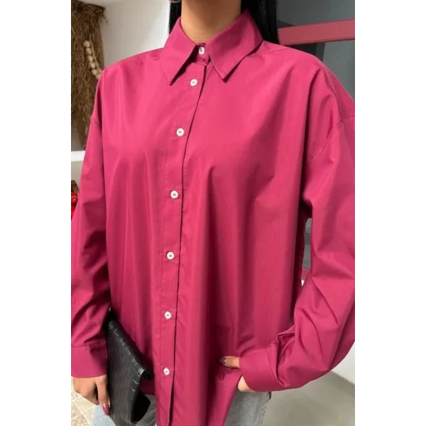 Klasik Oversize Poplin Gömlek 3421