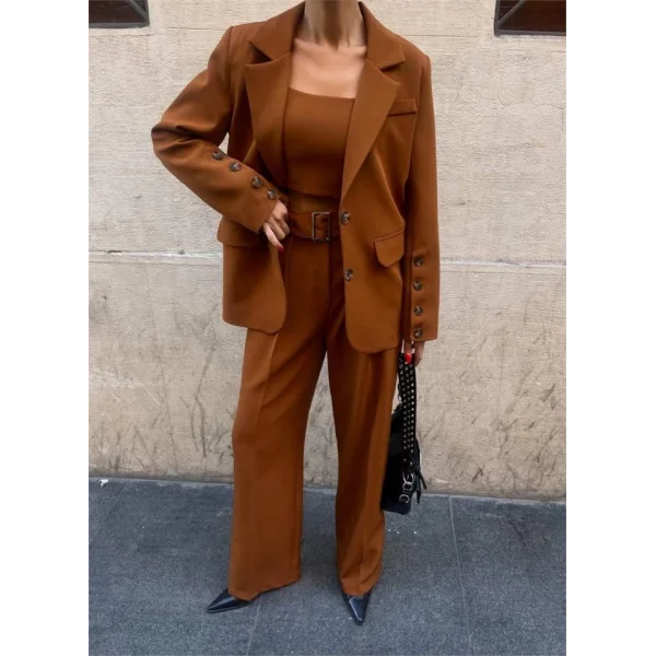 KO 4 DÜĞE   BÜTİYERİ 3 CEKET PANTOON TAKI  Kahverengi