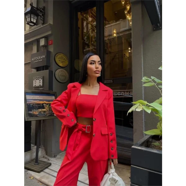 KO 4 DÜĞE   BÜTİYERİ 3 CEKET PANTOON TAKI  Nar