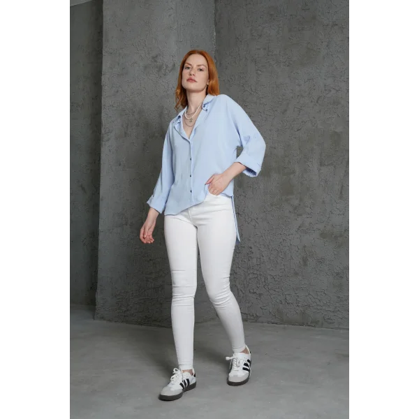 Kol Katlama Detaylı Bebe avi Gömlek