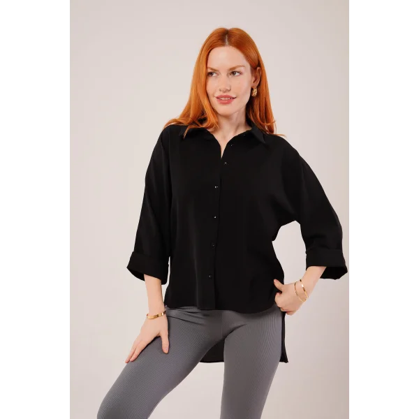 Kol Katlama Detaylı iyah Gömlek