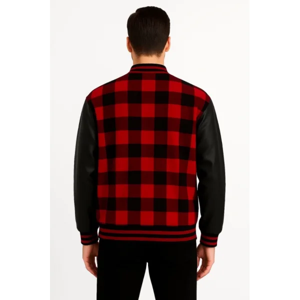 Kolları Suni Deri Içi Astarlı Oduncu Kolej Içi Ceket - Bordo