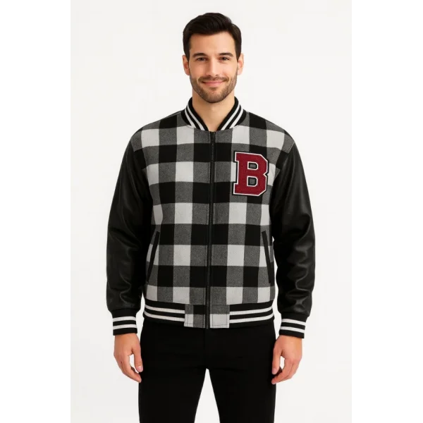 Kolları Suni Deri Içi Astarlı Oduncu Kolej Içi Ceket - Gri