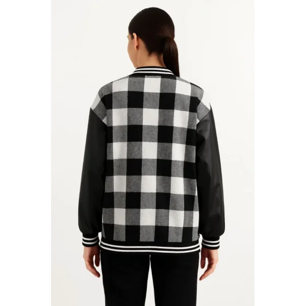 Kolları Suni Deri Içi Astarlı Oduncu Kolej Içi Ceket - Gri