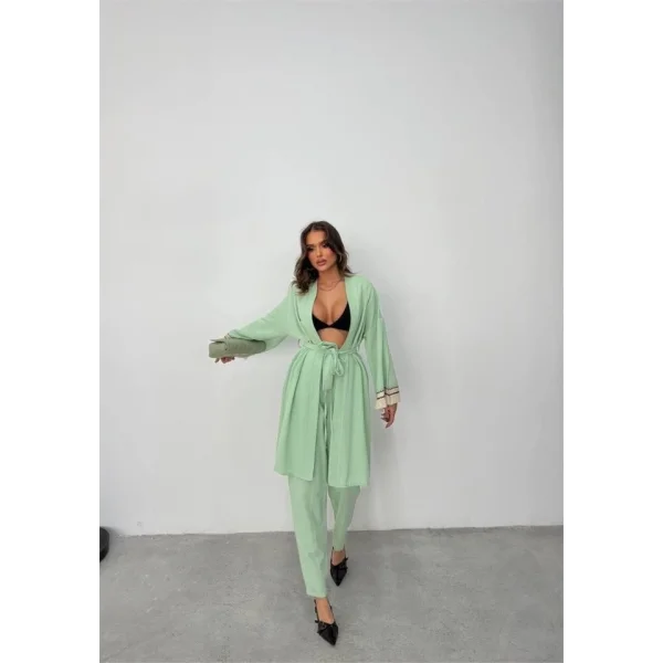 KOLUCU PÜSKÜL KİMONO TAKIM - Mint
