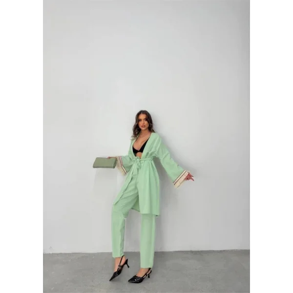 KOLUCU PÜSKÜL KİMONO TAKIM - Mint