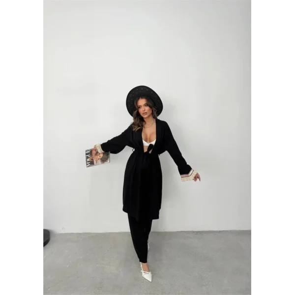 KOLUCU PÜSKÜL KİMONO TAKIM - Siyah