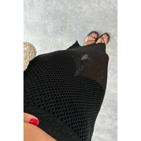 KÜÇÜK AJURLU TRİKO ETEK  SiyahSiyah