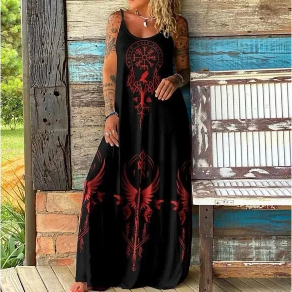 Kumaş Sprem Penye Dijital Askılı Elbise