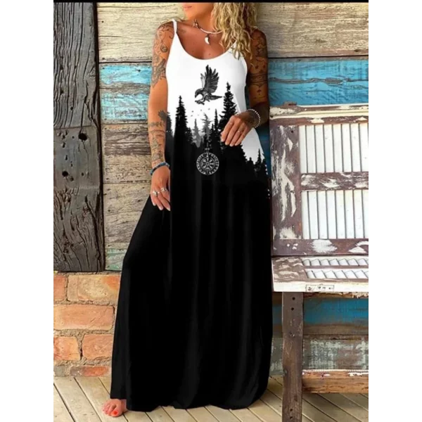 Kumaş Sprem Penye Dijital Askılı Elbise