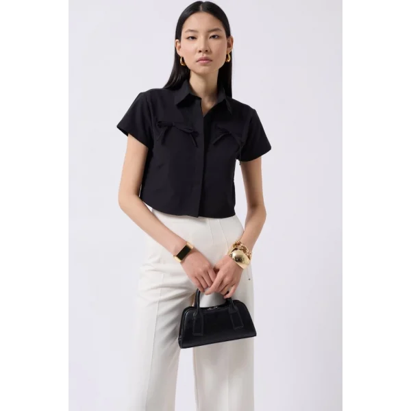 Kurdele Detay Crop Gömlek