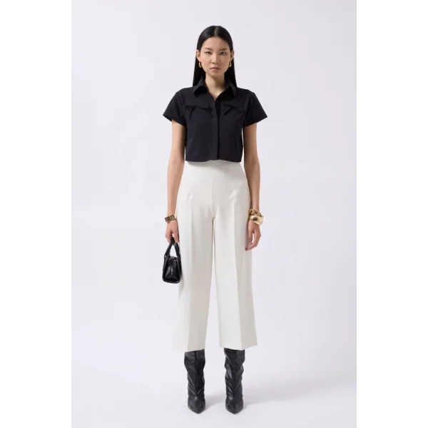 Kurdele Detay Crop Gömlek