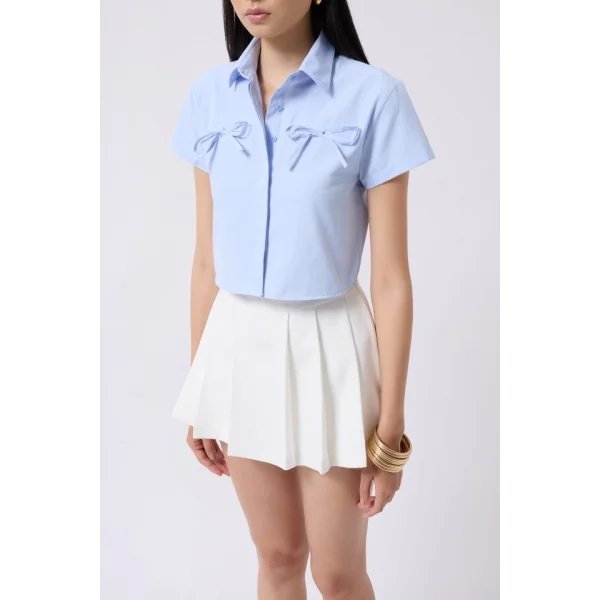 Kurdele Detay Crop Gömlek