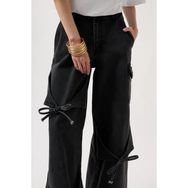 Kurdele Detay Kargo Cep Geniş Paça Jean