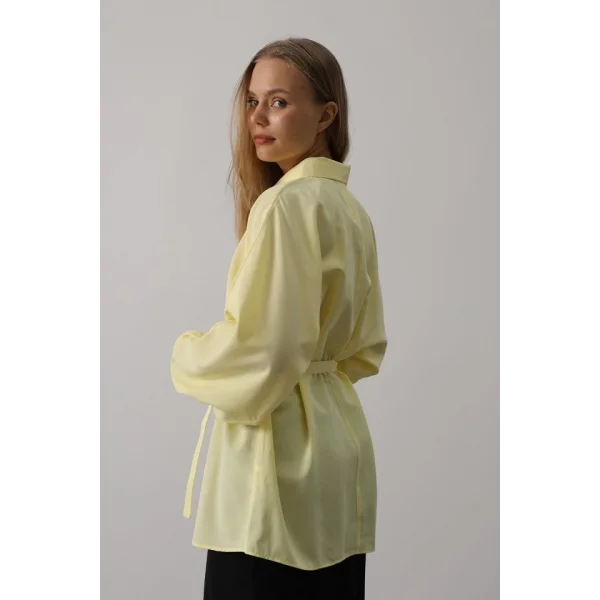 Kuşak Detaylı Tunik Gömlek - Sarı