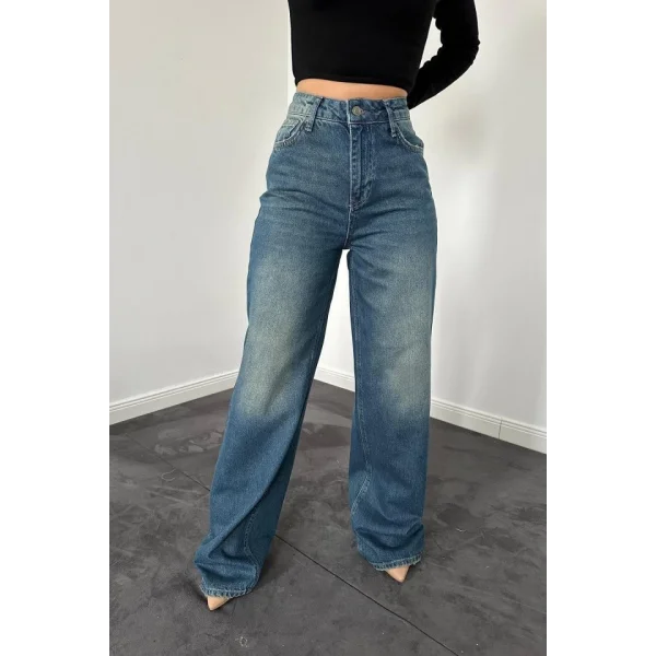Lacivert Comfy Jeans Pantolon