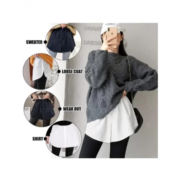 Lastikli Düğmeli Kurtarıcı Gömlek Altı Eteklik -Beyaz