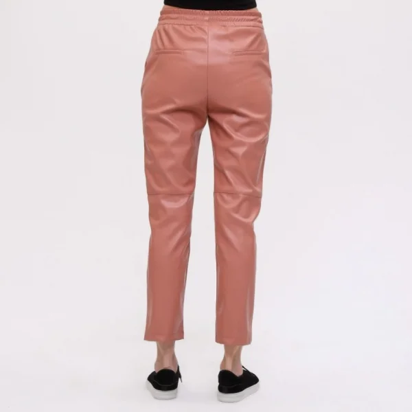 Lasti̇kli̇ Kordonlu Şardon Deri̇ Pantolon