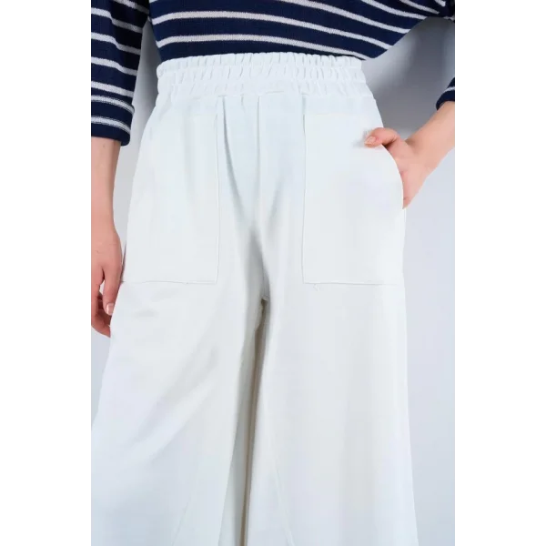 Lastikti Kapri Pantolon  Açık Ekru