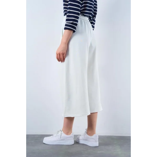 Lastikti Kapri Pantolon  Açık Ekru