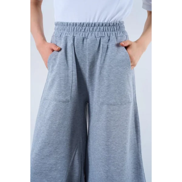 Lastikti Kapri Pantolon  Gri