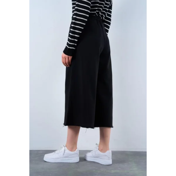 Lastikti Kapri Pantolon  Siyah