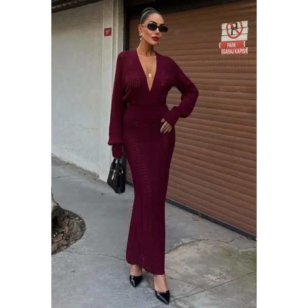 Laura Derin Dekolte Kroşe Elbise 2712-0025