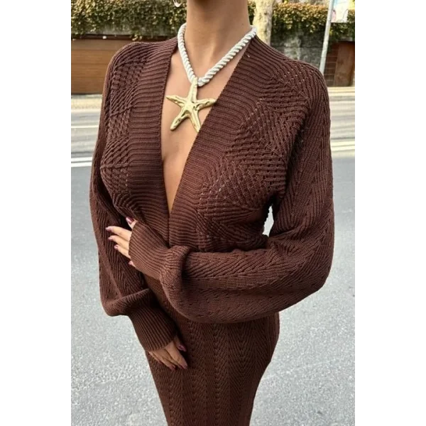 Laura Derin Dekolte Kroşe Elbise 2712-0025