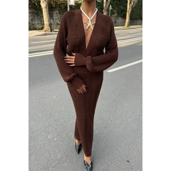 Laura Derin Dekolte Kroşe Elbise 2712-0025