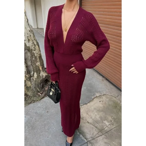 Laura Derin Dekolte Kroşe Elbise 2712-0025