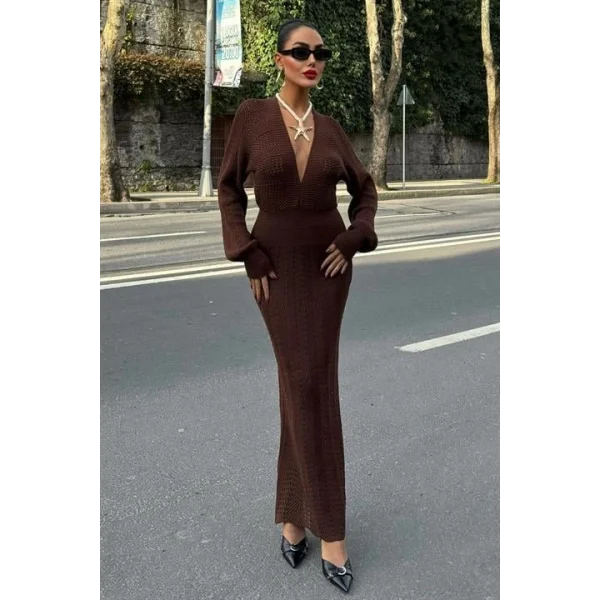 Laura Derin Dekolte Kroşe Elbise 2712-0025