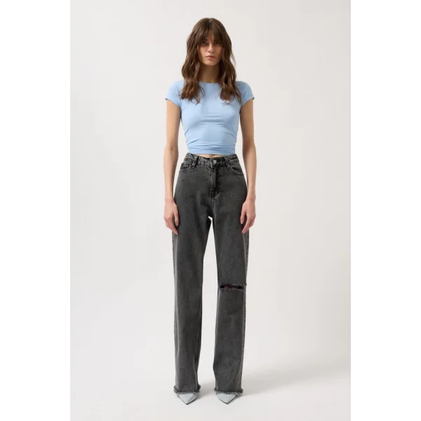 Lazer Kesim Wide Leg Jean