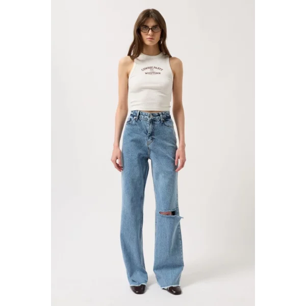 Lazer Kesim Wide Leg Jean