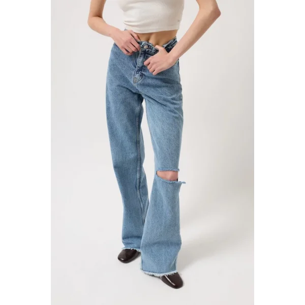Lazer Kesim Wide Leg Jean