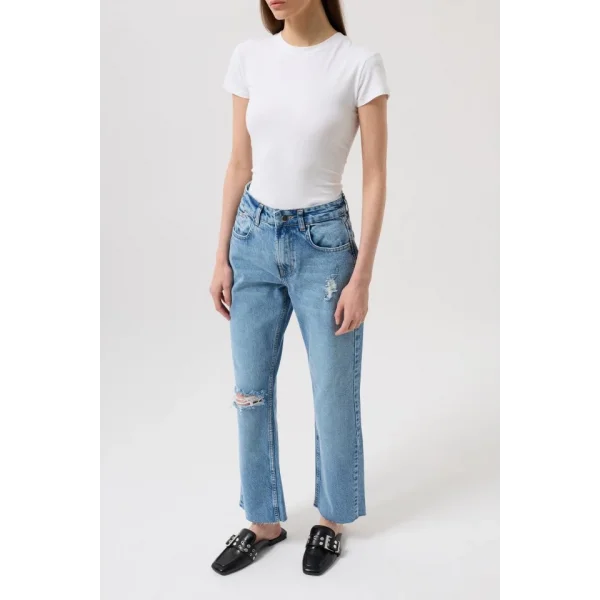 Lazer Kesim Yüksek Bel Jean