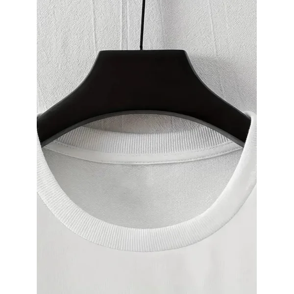 LB Baskılı Ön Arka Oversize Bisiklet Yaka Kısa Kol T-shirt - Beyaz