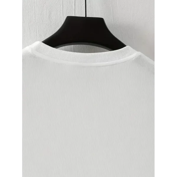 LB Baskılı Ön Arka Oversize Bisiklet Yaka Kısa Kol T-shirt - Beyaz