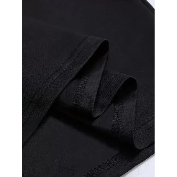 LB Ön Arka Baskılı Oversize Bisiklet Yaka Yazlık T-shirt - Siyah