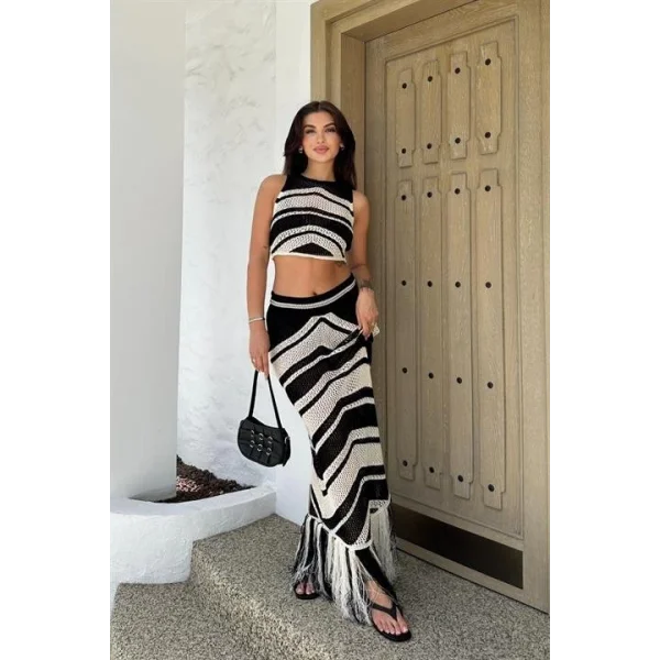 Lenny Püskül Detaylı Crop Takım 9863