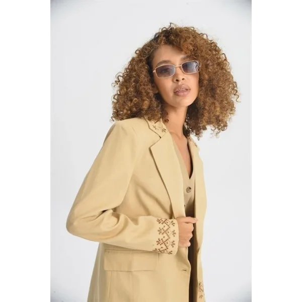 Leomie Nakışlı Blazer Ceket 6106